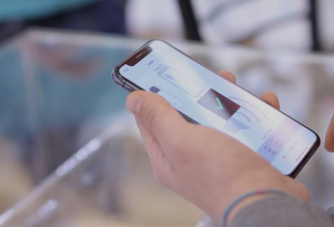 Hand holding smart phone