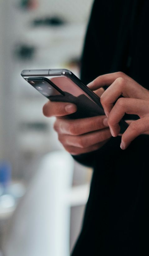 Person holding smartphone